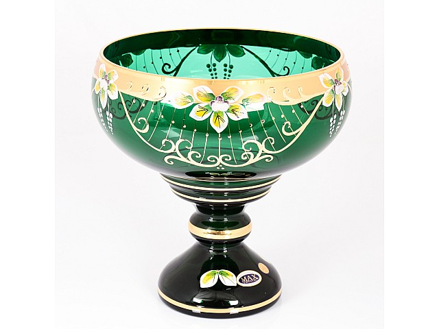 Фруктовница Лепка зеленая Star Crystal 26 см 23683