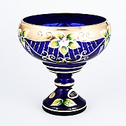 Конфетница Лепка синяя Star Crystal 16 см