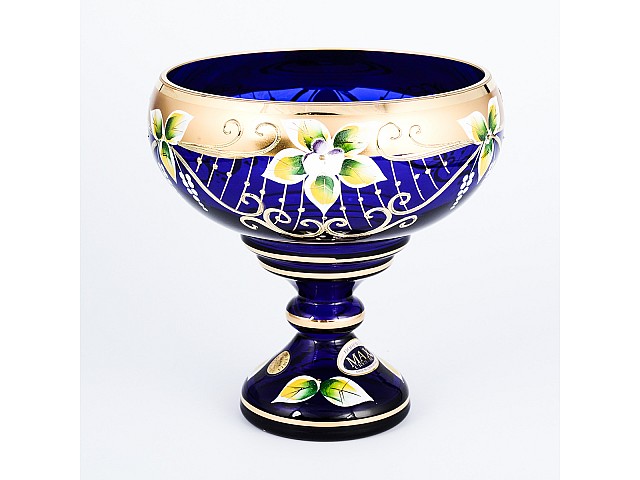 Конфетница Лепка синяя Star Crystal 16 см