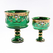 Набор конфетниц Зеленых Crystal