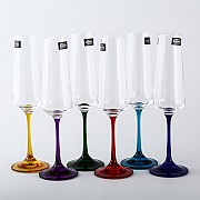 Набор фужеров для шампанского 160 мл цветной Наоми Crystalite Bohemia 6 шт