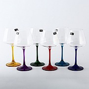 Набор бокалов для вина 350 мл цветной Наоми Crystalite Bohemia 6 шт