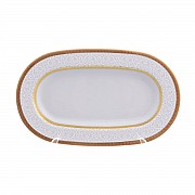 Блюдо овальное 24 см Falkenporzellan Constanza Diamond White Gold