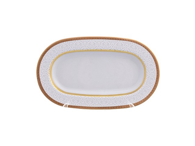 Блюдо овальное 24 см Falkenporzellan Constanza Diamond White Gold