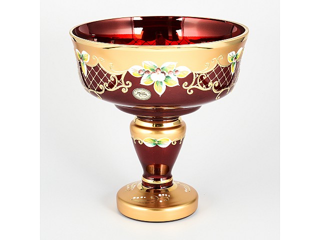 Конфетница Bohemia Crystal 20 см красная