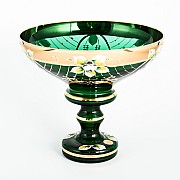 Конфетница 16 см Зеленая Star Crystal 24528