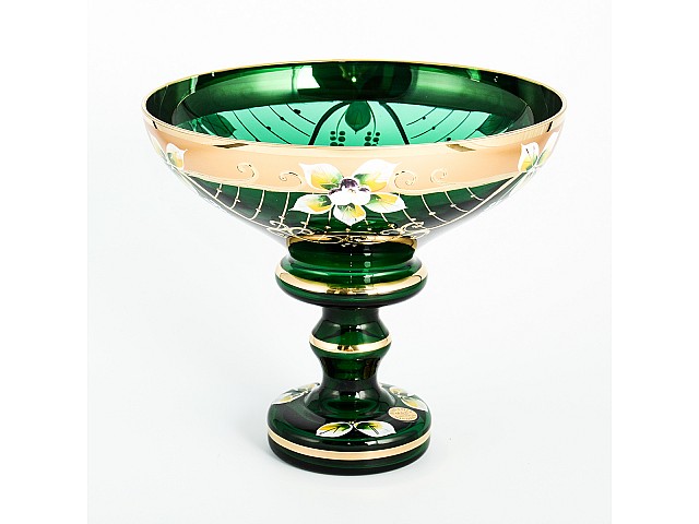 Конфетница 16 см Зеленая Star Crystal 24528