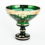 Конфетница 20 см Зеленая Star Crystal 24529