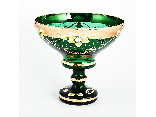 Конфетница 20 см Зеленая Star Crystal 24529