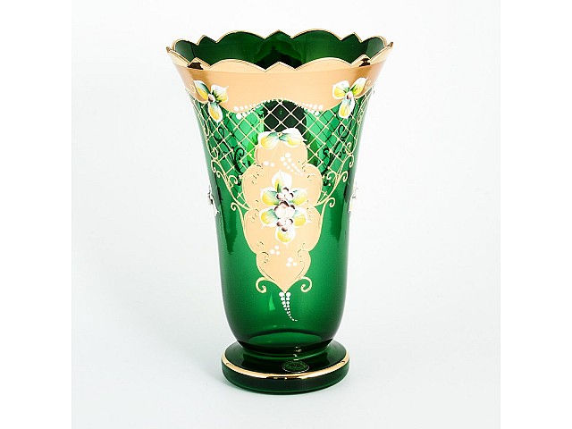 Ваза Bohemia Crystal 26 см И-В зеленая