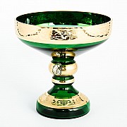 Конфетница Лепка зеленая И-В Bohemia Crystal 13 см