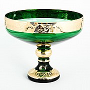 Конфетница Bohemia Crystal Лепка зеленая И-В 20 см