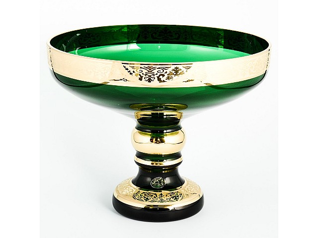 Фруктовница Bohemia Crystal 28 см И-В зеленая
