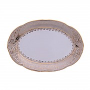 Блюдо овальное 36 см Фредерика Лист Бежевый