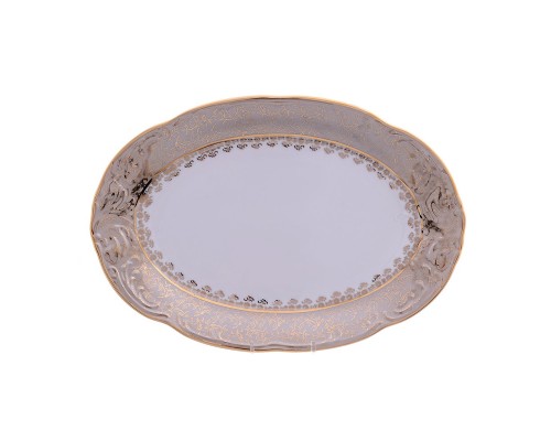 Блюдо овальное 36 см Фредерика Лист Бежевый