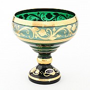 Конфетница 20 см Зеленая Star Crystal 24827