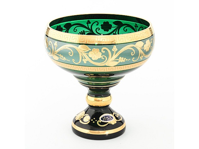 Конфетница 20 см Зеленая Star Crystal 24827