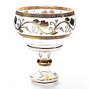 Конфетница Bohemia Star Crystal 20 см Золотые цветы