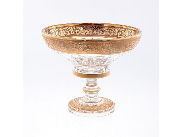 Конфетница 15 см Bohemia Золотые узоры