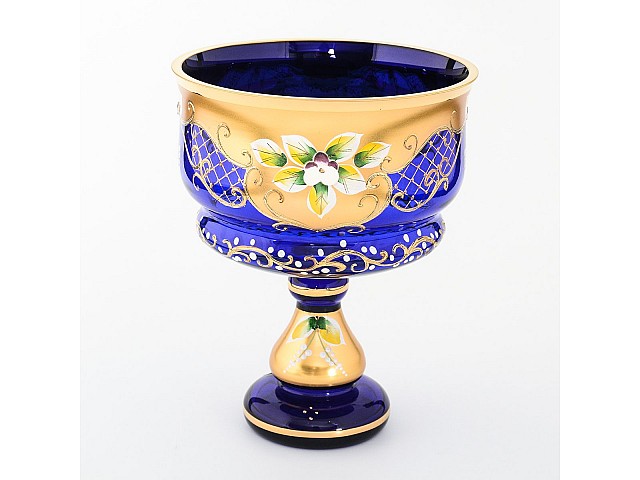 Конфетница Синяя Star Crystal 16 см 24939