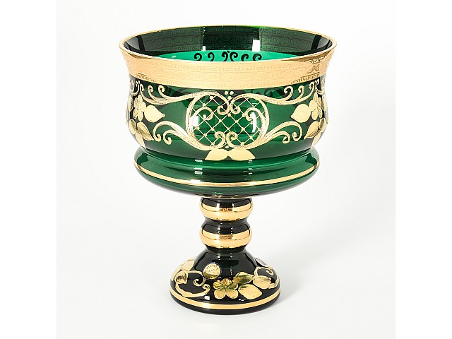 Конфетница 16 см Зеленая Star Crystal 24942