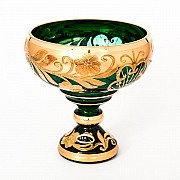 Конфетница 13 см Зеленая Star Crystal 24947