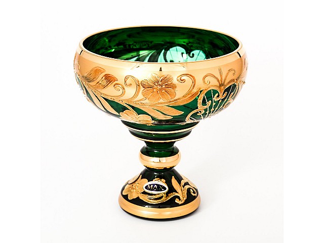 Конфетница 13 см Зеленая Star Crystal 24947