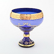 Конфетница на ножке синяя 13 см Star Crystal