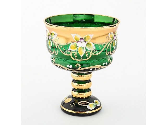 Конфетница 13 см Зеленая Star Crystal 24955