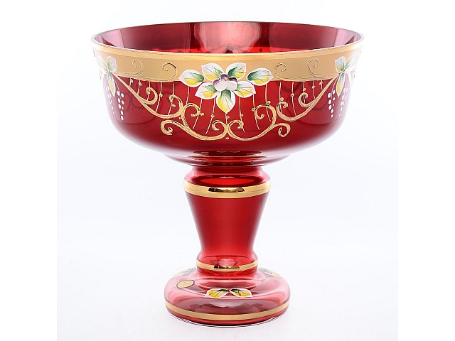 Конфетница 20 см Красная Star Crystal