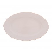 Блюдо овальное 26 см Бернадотт Белый узор BE-IVORY