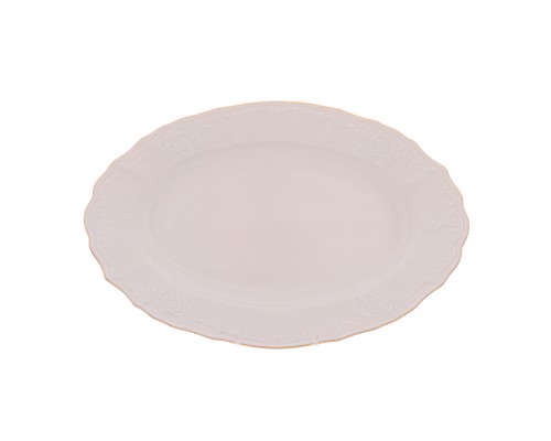 Блюдо овальное 26 см Бернадотт Белый узор BE-IVORY