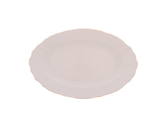 Блюдо овальное 26 см Бернадотт Белый узор BE-IVORY