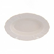 Блюдо овальное 24 см Бернадотт Белый узор BE-IVORY