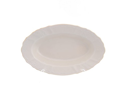 Блюдо овальное 24 см Бернадотт Белый узор BE-IVORY