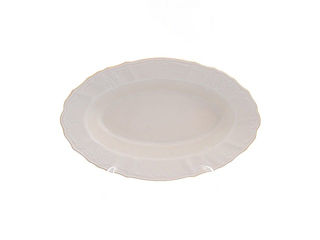 Блюдо овальное 24 см Бернадотт Белый узор BE-IVORY