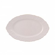 Блюдо овальное 34 см Бернадотт Белый узор BE-IVORY