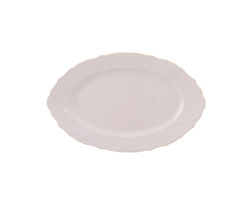 Блюдо овальное 34 см Бернадотт Белый узор BE-IVORY