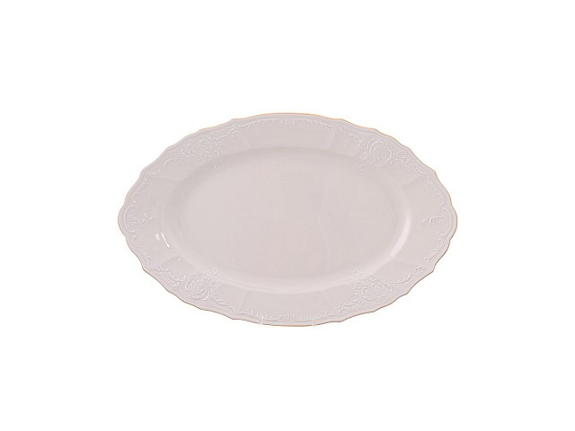 Блюдо овальное 34 см Бернадотт Белый узор BE-IVORY