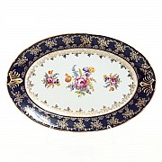 Блюдо овальное 32 см Констанция Кобальт Полевой цветок