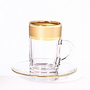 Набор кофейных пар Матовая полоса золото