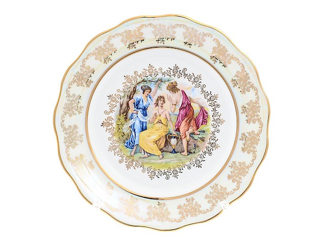 Набор тарелок 25 см Мадонна перламутр Корона 6 шт