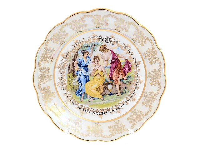 Набор тарелок 21 см Мадонна перламутр Корона 6 шт