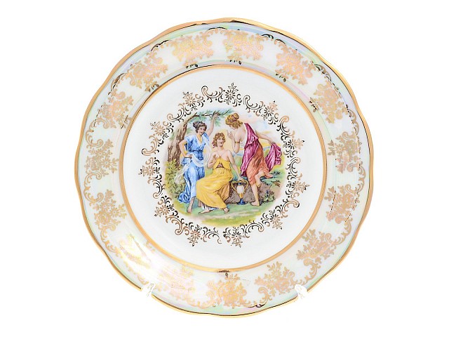 Набор тарелок 19 см Мадонна перламутр Корона 6 шт