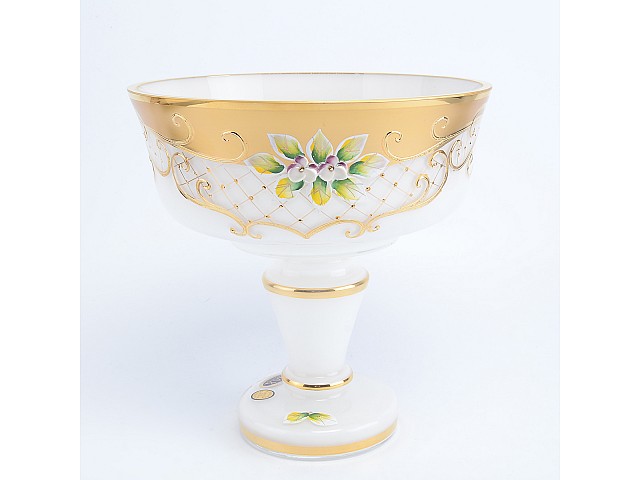 Конфетница Лепка белая Star Crystal 20 см 28064