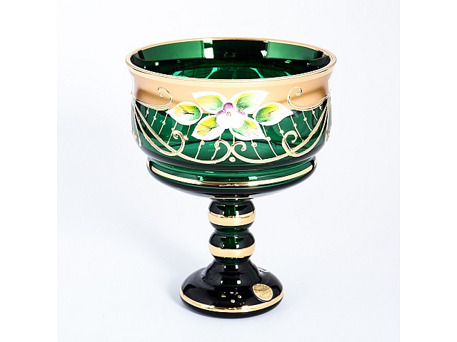 Конфетница 13 см Лепка зеленая Star Crystal 28076