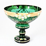 Конфетница 20 см зеленая Star Crystal 28090