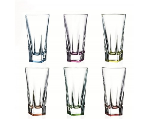Набор разноцветных стаканов для воды 380 мл Fusion trends RCR Cristalleria Italiana