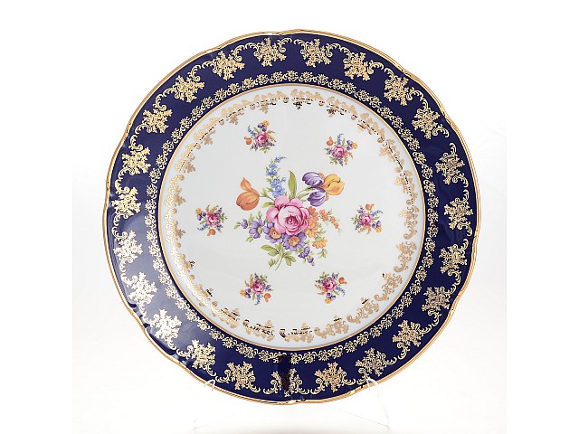 Блюдо круглое 30 см Констанция Кобальт Полевой цветок Thun
