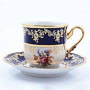 Набор мокко кофейных пар Констанция Кобальт Полевой цветок Thun